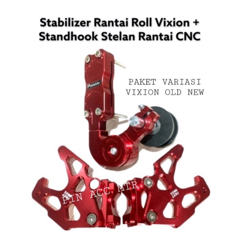 stabilizer rantai tensioner penahan rantai plus standhook/Satria Fu old new Vixion Old New Verza Sonic CB CBR Megapro Dill