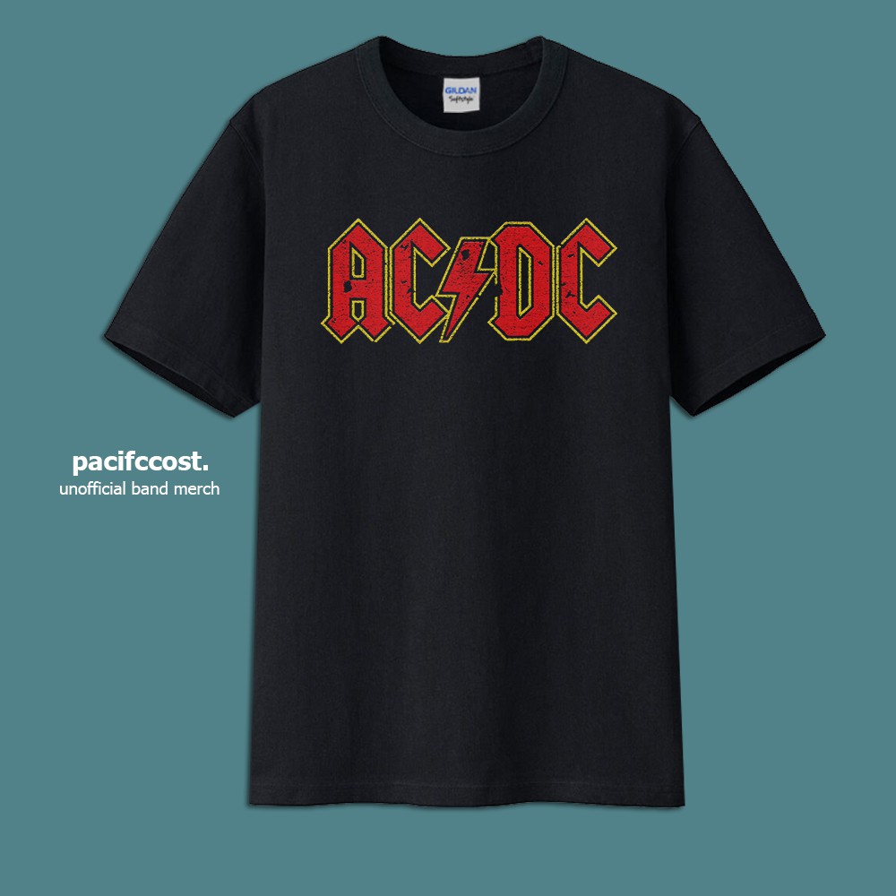 KAOS BAND ACDC - RED LOGO / UNISEX / GILDAN / COD