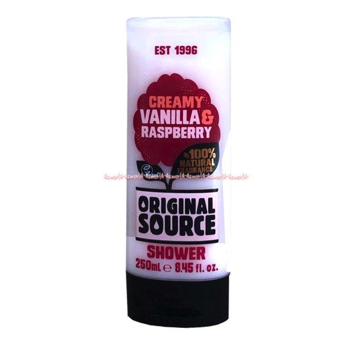 Original Source Creamy Vanilla &amp; Raspberry Shower Sabun Cair 250ml OriginalSource Warna Putih Krimi Wangi Vanila