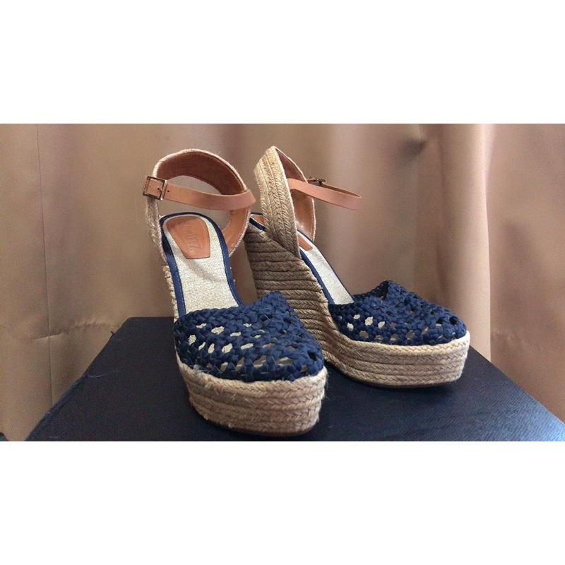Schutz Wedges Espadrilles Blue Size 38-39 (Perfect Condition - Beli 2,7jt)