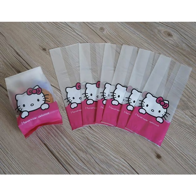 10pcs Kantong Kue Cookies Bag Kantong Kemasan Permen Snack Gusset Motif Hello Kitty G3 GL GXXL