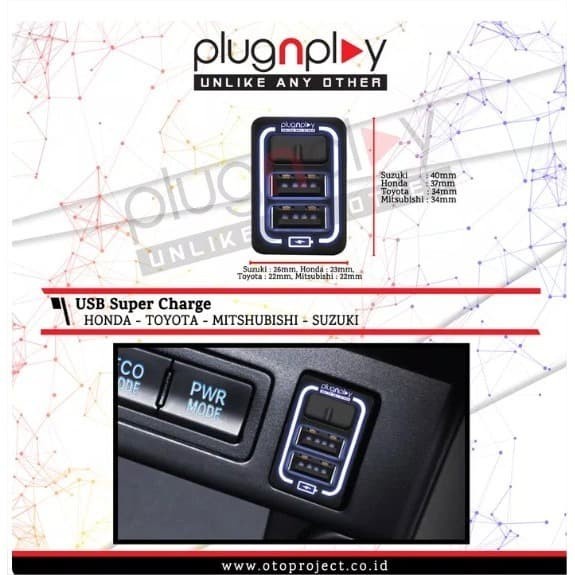 USB CHARGER MOBIL ALL NEW YARIS QUICK FAST CHARGING PNP OTOPROJECT