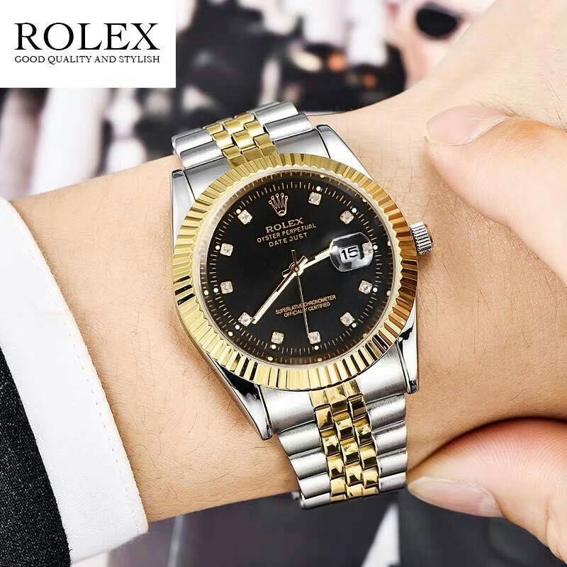 Jam Tangan Pria Rolex Oyster Terbaru Bahan Rantai Anti Karat Tanggal Aktif Free Box Rolex Original