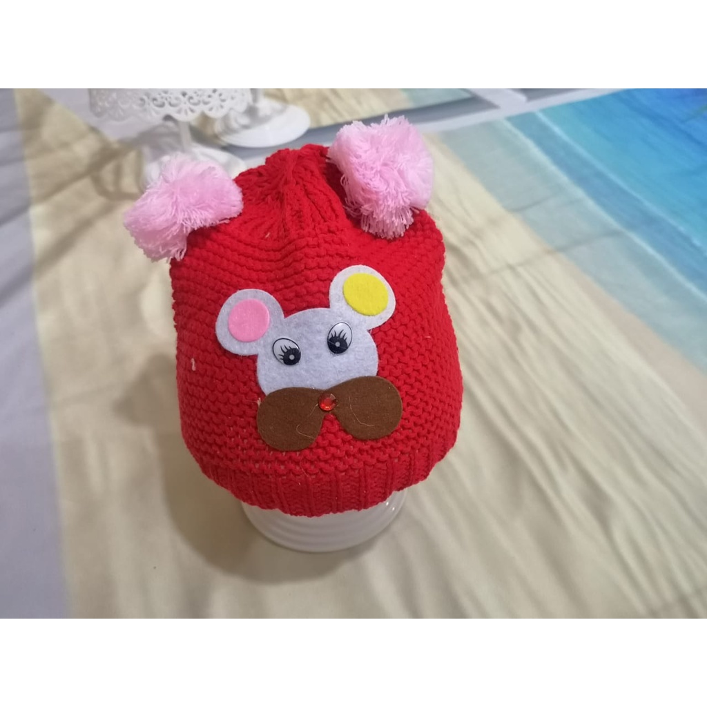 Topi Bayi / Topi Kupluk Harga 2pcs T 36 - Bayi usia 0-2 thn bahan rajut