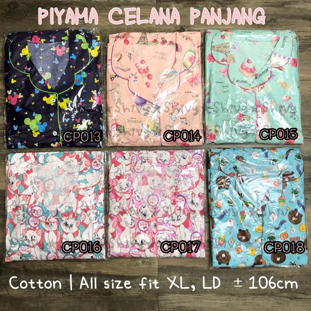 [BEST SELLER] SET PIYAMA CELANA PANJANG WANITA DEWASA PIYAMA LUCU PIYAMA MOTIF MURAH PIYAMA KATUN