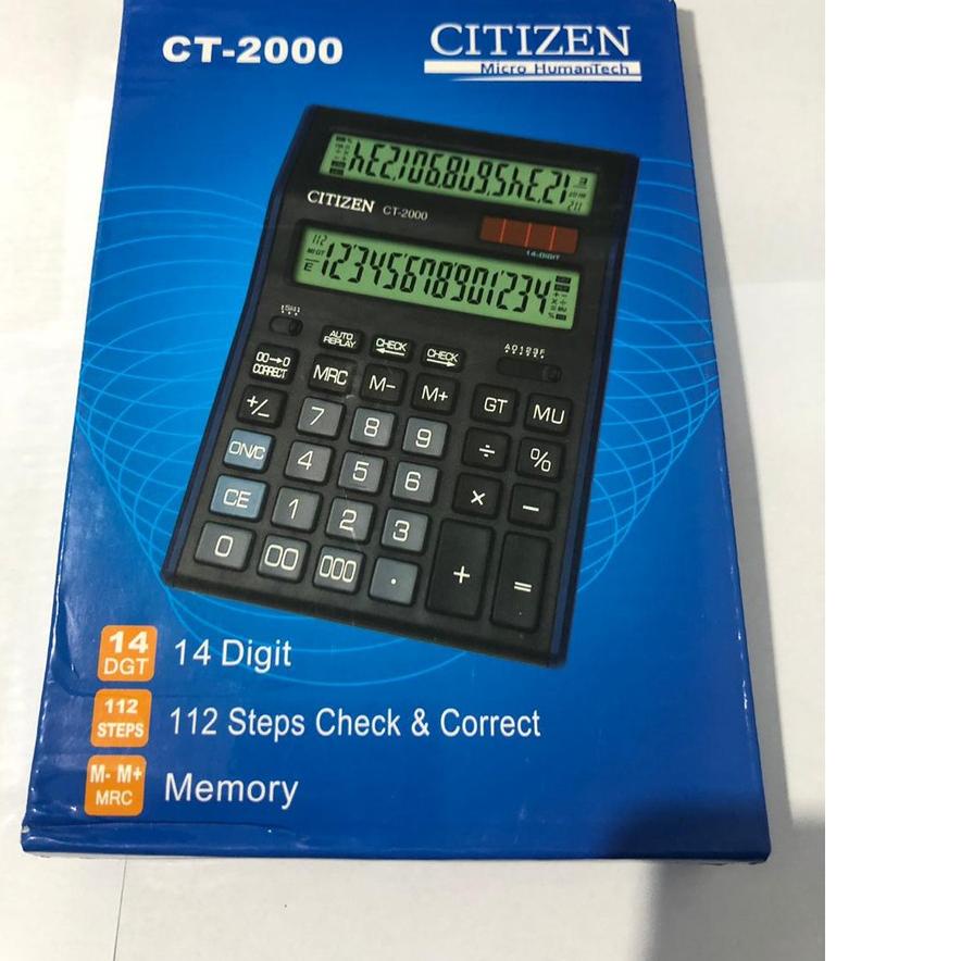 

Berkualitas KALKULATOR CITIZEN CT 2000 - 14 DIGIT - KALKULATOR DENGAN TAMPILAN 2 LAYAR - HIGHT QUALITY !!