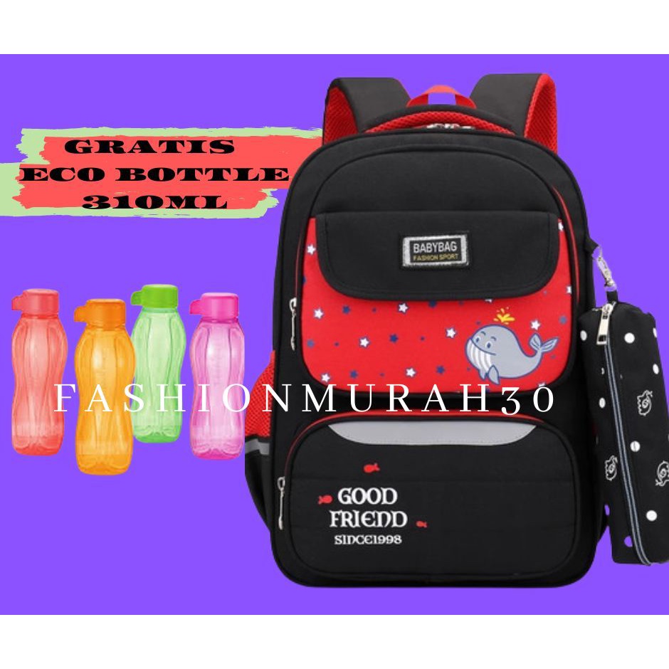 GRATIS BOTOL - TAS PAUS - Tas Ransel Backpack Korea Fashion Lucu