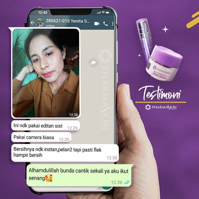 Pharmaskin Paket Skincare Intensive Night Cream Flek Hitam Menahun Perawatan Wajah Menghilangkan Noda Hitam Resmi Halal BPOM Ampuh Original-6