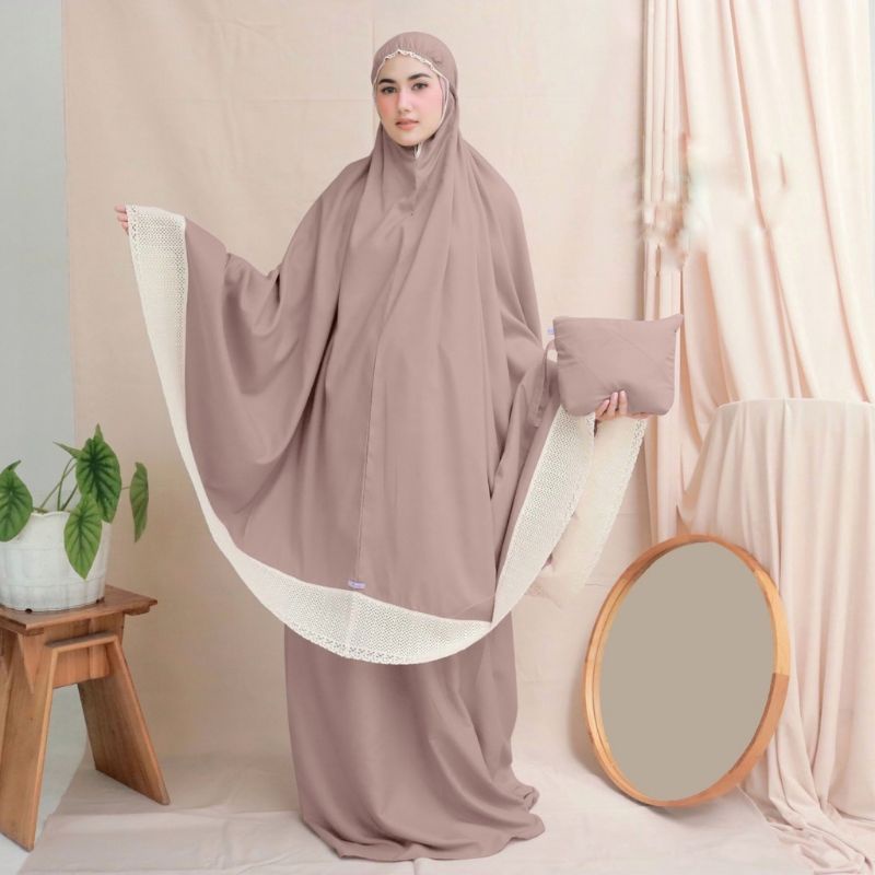 JENNABIA - Mukena Dewasa Polos Katun Premium Jumbo Murah