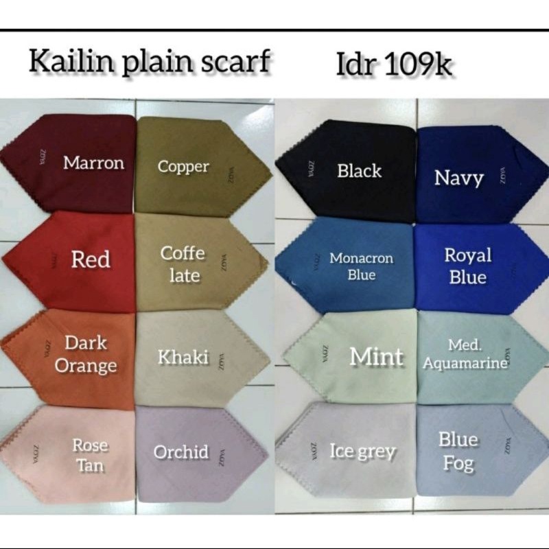 Zoya Maruna Nadir Scarf Kailin Plain Scarf Original ZOYA 100%