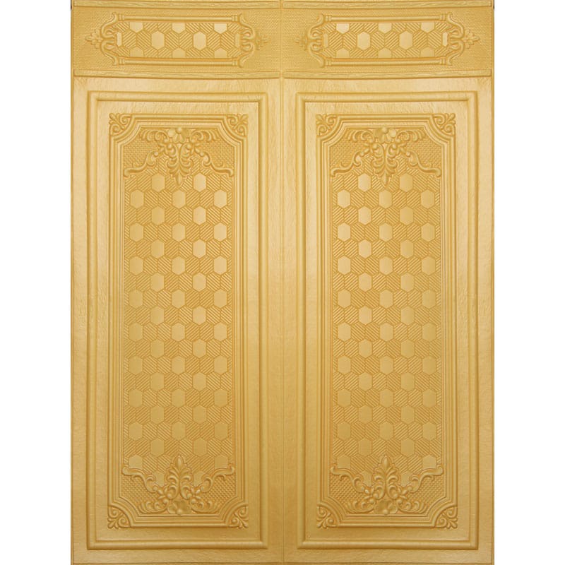 [COD] Wallpaper Dinding Stiker Wallfoam 3D Sticker Dekorasi Kamar Rumah Murah [Seri M] Motif Pintu-GOLD HIJAU