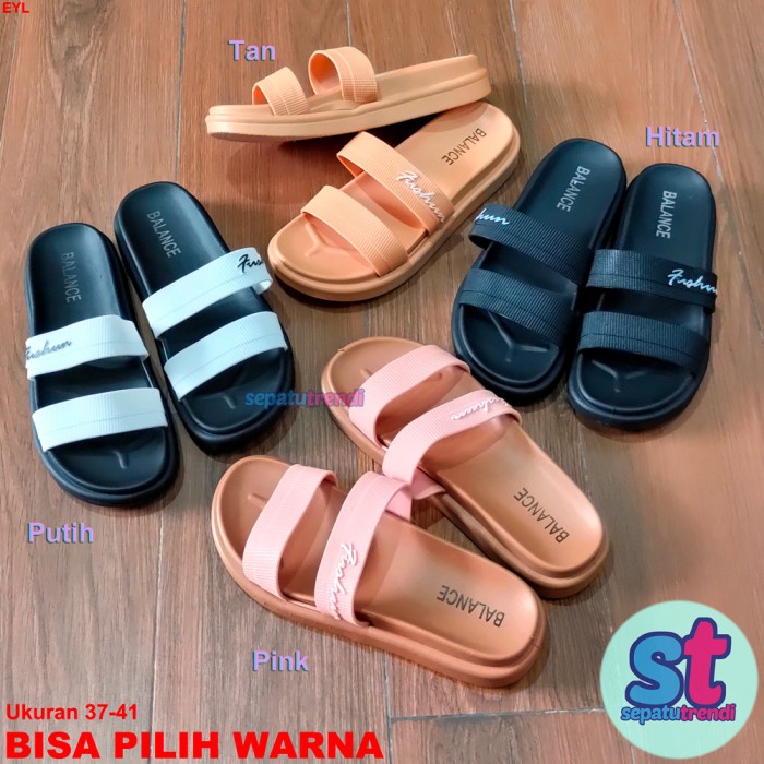 Sandal Jelly Platform Sol Tebal Wanita Ban2Fushun Balance 840 1 - Pink, 37 Barang Bagus
