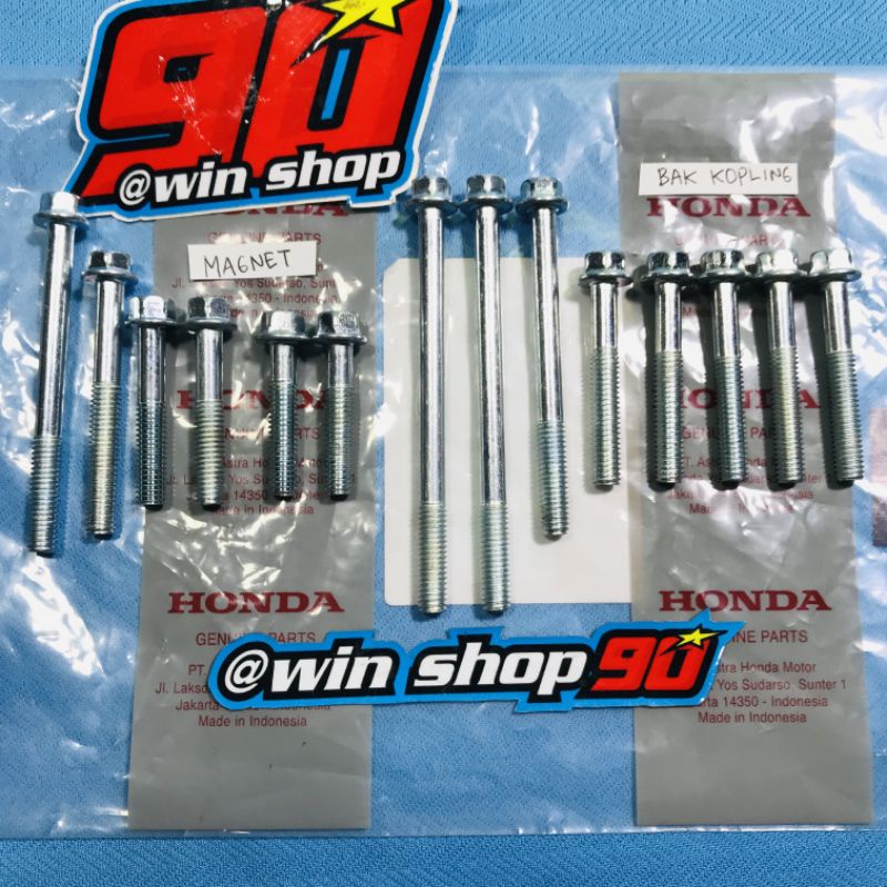 Baut Blok Mesin kanan kiri supra x astrea Grand Legenda Impresa astrea prima SATU SET assy @14 pcs