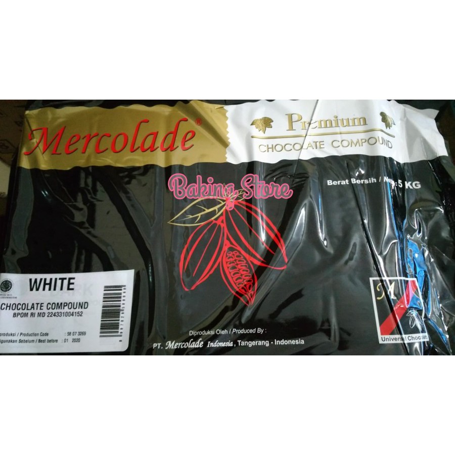 

Cokelat Putih Putih Batang - Chocolate Compound Mercolade White 5kg - Gosend