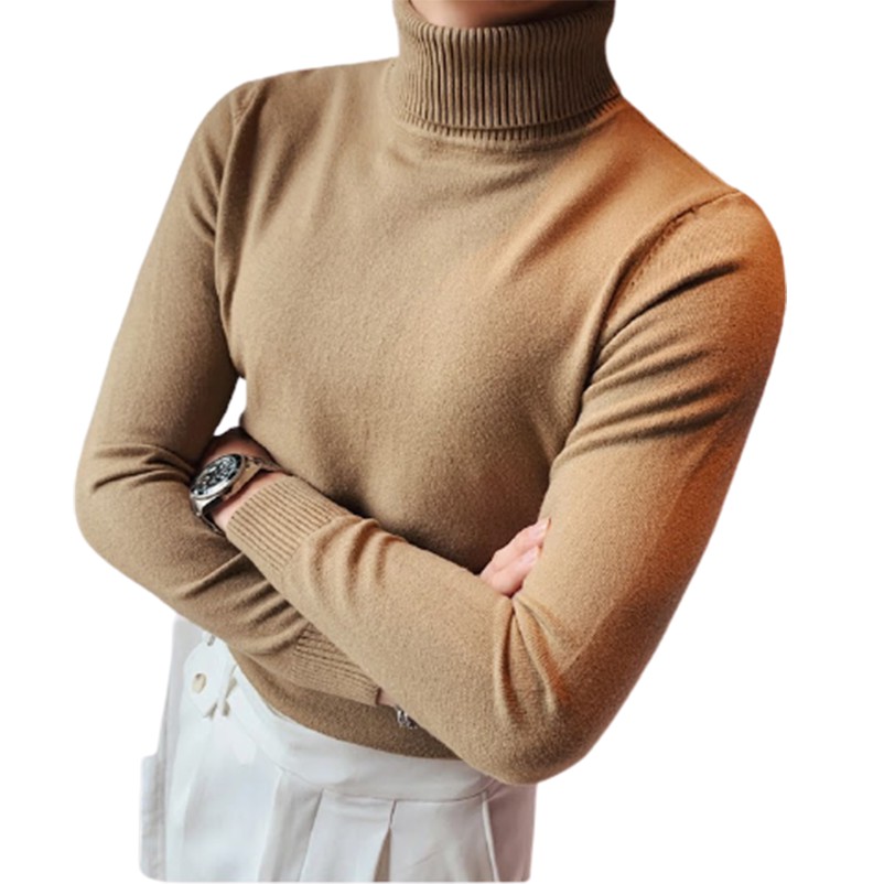 Sweater Turtleneck Big Size 3XL Pria Rajut /  Knitting Jumbo Sweater Roundhand - JCCollections-Krem Big