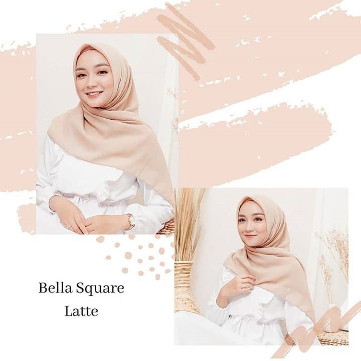 Bella Square Polos Premium Hijab Segi Empat Polos - Jilbab Muslim Bela Squer Kerudung Murah Bella Kerudung Terbaru - Warna Lengkap - Hassanah