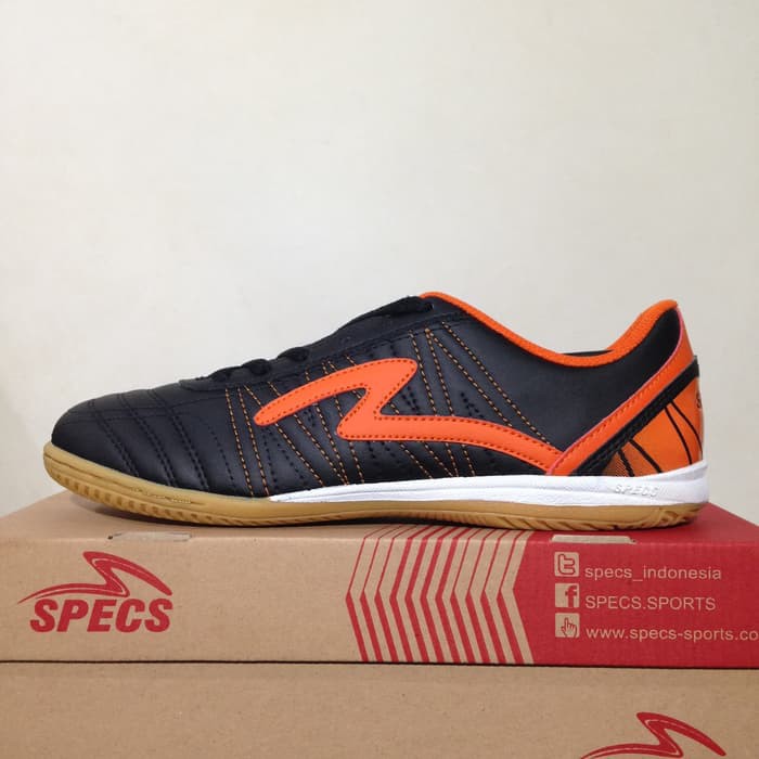 Sepatu Futsal Specs Horus IN Black Orange 400313 Original BNIB