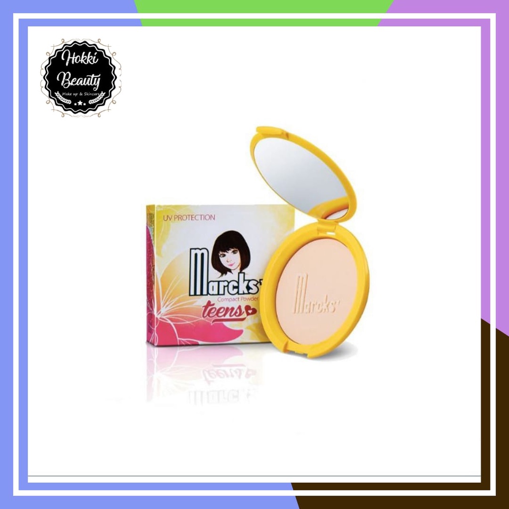 (KEMASAN BARU DI SLIDE KEDUA) - Bedak Marcks Teens cream n allvarian limited - BEDAK PADAT