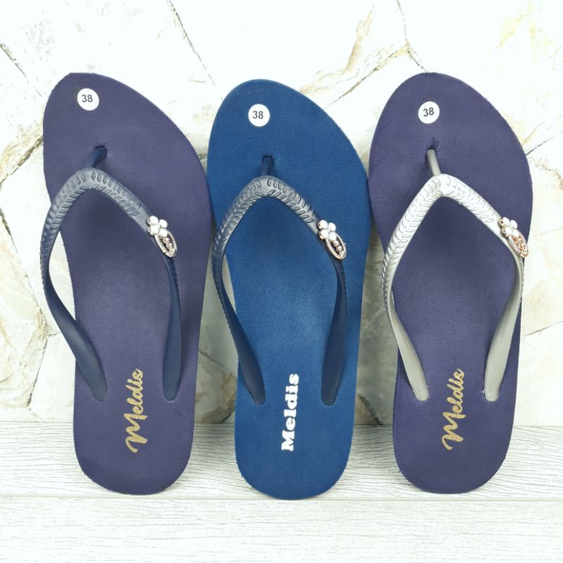 MELDIS Sandal Wedges Wanita Jepit Hak 5cm Spon Sendal Jepun Bali Cewek Spons Perempuan Japit Karet Polos Colorful Kualitas Super Premium Include Pin Bros Simple Casual Cantik Mewah Murah