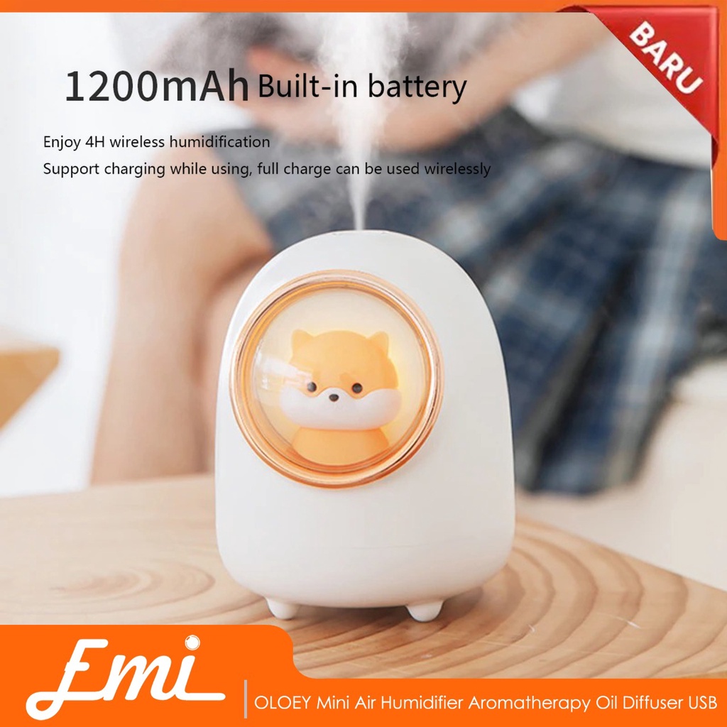 OLOEY Mini Air Humidifier Aromatherapy Oil Diffuser USB Cute Squirrel