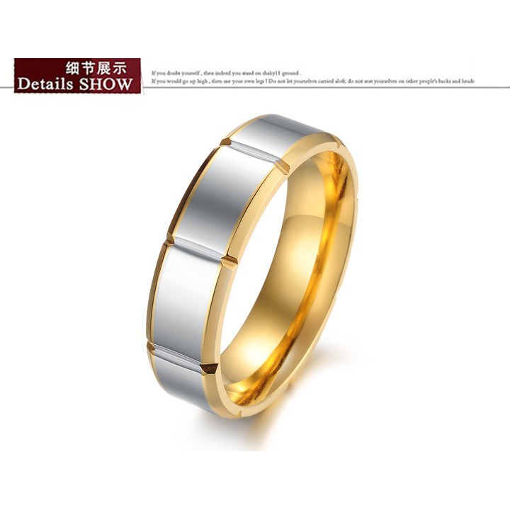 SALE / OBRAL Cincin Kawin / Tunangan / Cincin Couple Titanium Emas Perak CR296