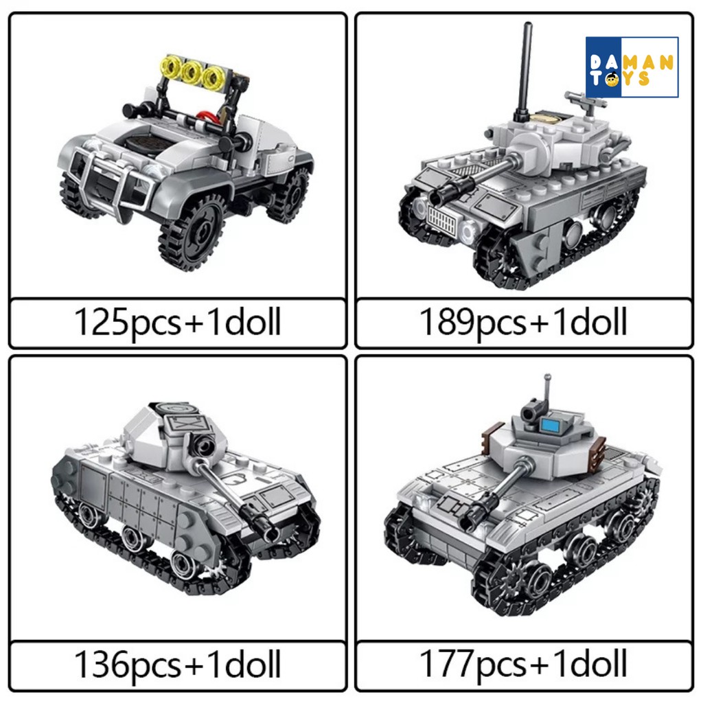 Pesawat Military 8in1 Mainan Anak Cowok Block Robot Bricks Tank Army