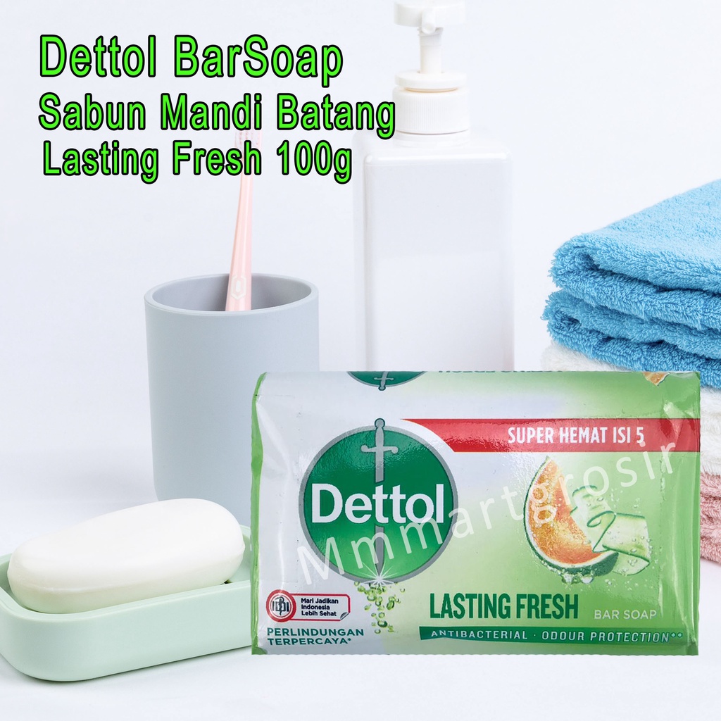 Dettol Bar Soap / Sabun Mandi Batang / Lasting Fresh / 100g