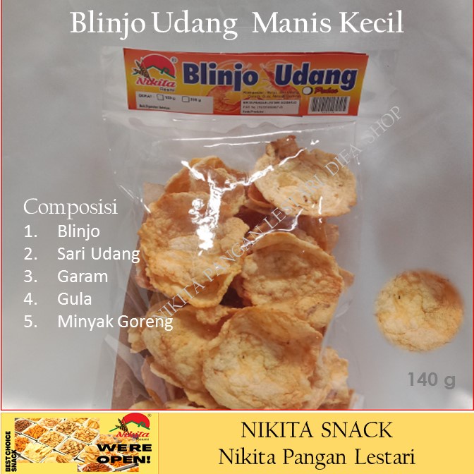 blinjo  udang pedas kecil 140g,blinjo renyah pedas gurih, jajanan tradisional DIFA Shop