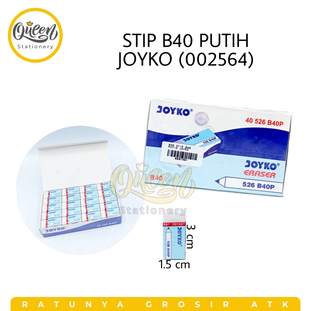 

1 PCS STIP B40 PUTIH JOYKO / PENGHAPUS KECIL / PENGHAPUS MURAH (002564)