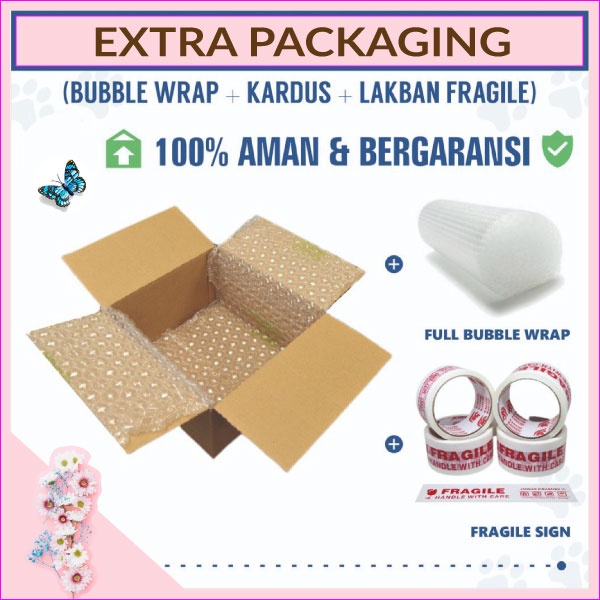 

(Extra Packaging) Kardus Khusus Aman Bergaransi Extra Bubble Wrap dan Fragile Tape