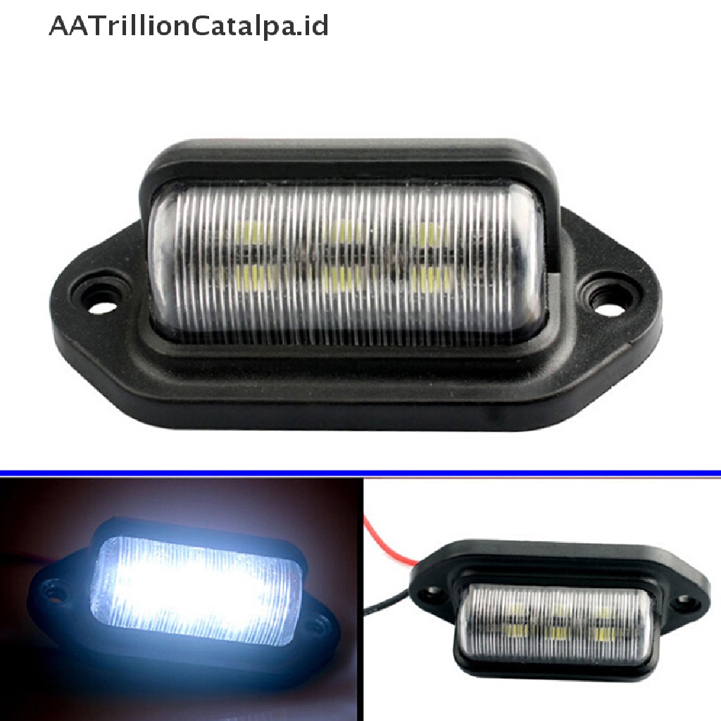 Aatrillioncatalpa 1Pc Lampu Plat Nomor 6led 12V Anti Air Untuk Mobilperahu