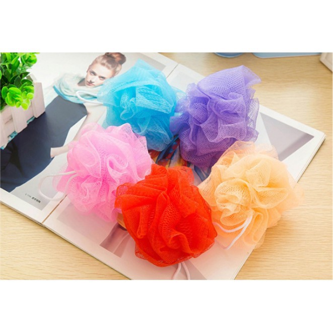 Bath Ball Sponge Motif Bola Bunga / Spon Mandi - WARNA RANDOM