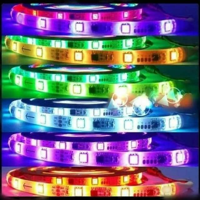 Lampu led strip RGB Running 5050 IC pintar otomatis 12v 5m