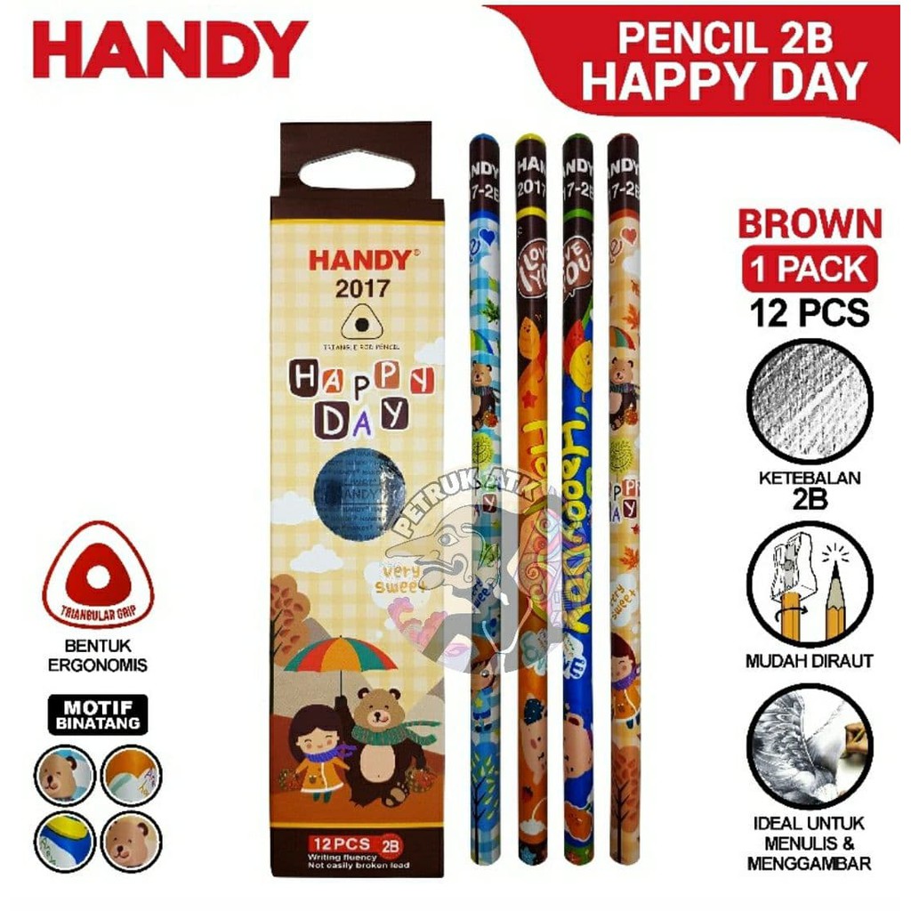 

[PAK] PENCIL 2B HANDY 2017 HAPPY DAY (12 PCS)*
