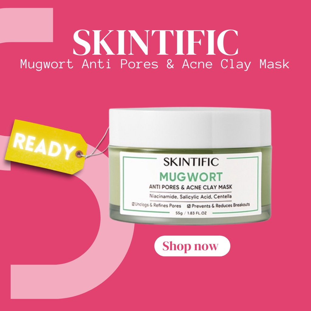 SKINTIFIC - Mugwort Anti Pores &amp; Acne Clay Mask Pore Clarifying Wask Off Pack 55G