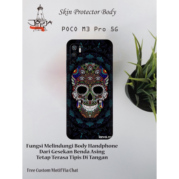 Dapat 2pcs Garskin HP POCO M3 PRO 5G Motif skull - Free Custom Motif