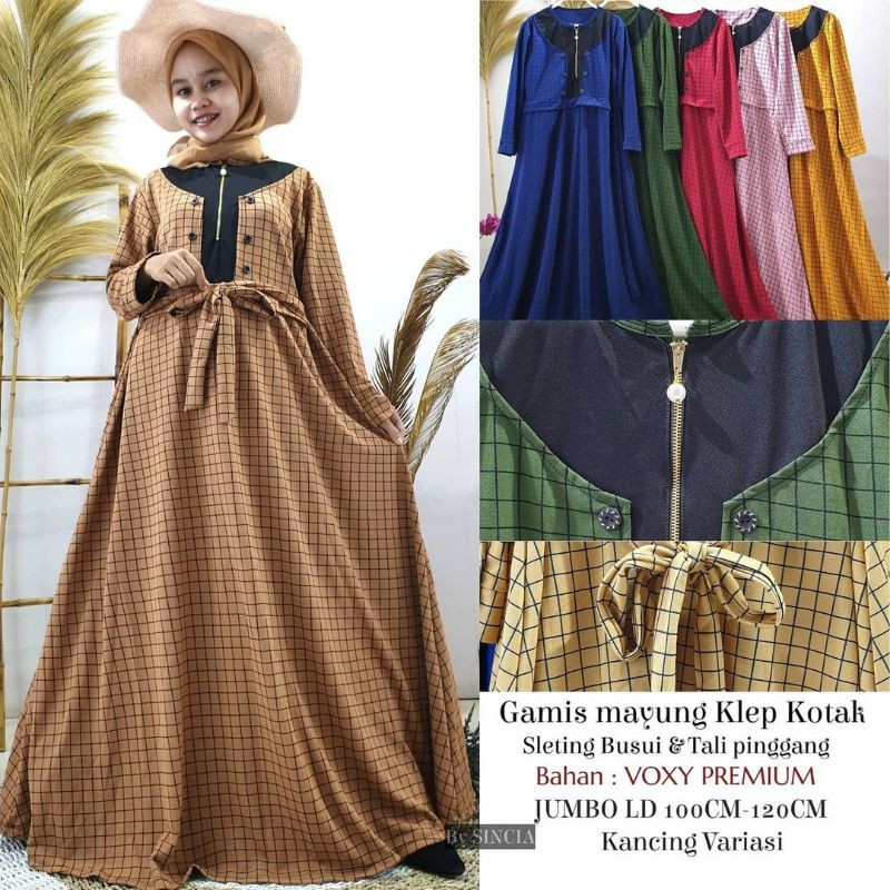 (COD) GAMIS MAXI HOME DRESS TERMURAH 2 MOTIF KOTAK MOTIF FLANEL