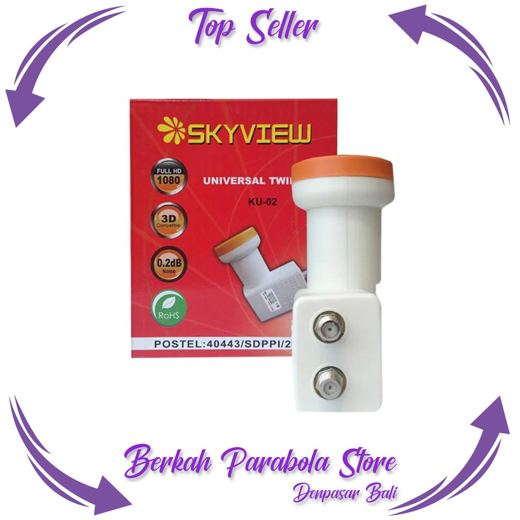 Skyview Parabola Ku Band LNB Dual Out Output 2 Receiver Produk Terbaik BPS