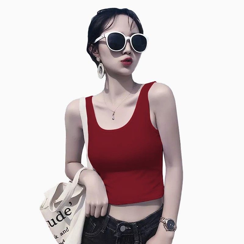 Tanktop Singlet Dalaman Cropped Wanita Gaya Korea - Givtha Production Zanna