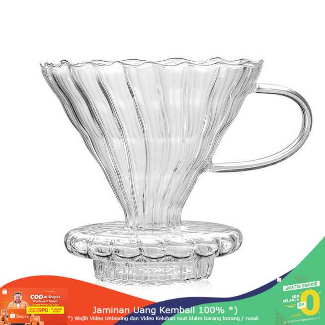 (BISA COD) RVOSTR SELUNA Filter Penyaring Kopi V60 Glass Cone Coffee Filter - SE101