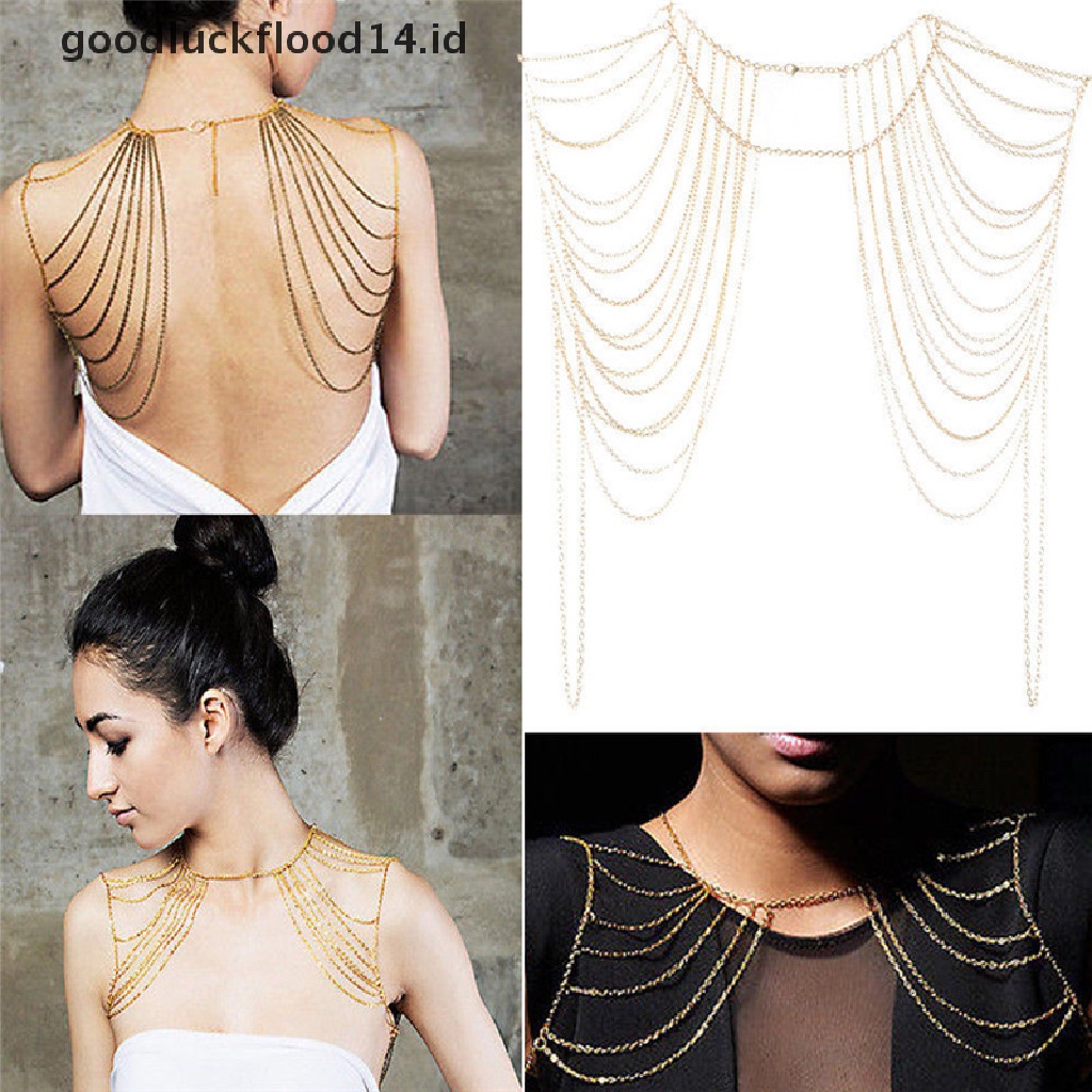 [OOID] Style Fashion Sexy Body Women Jewelry Tassels Link Body Shoulder Chain Necklace ID