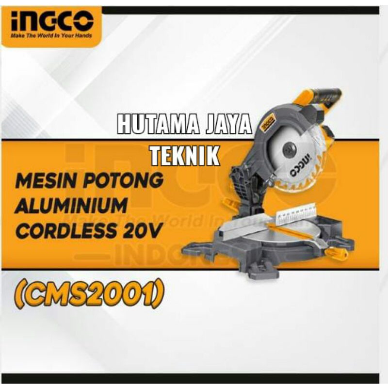Miter Saw Cordless 20V Miter Saw Potong Kayu Aluminium INGCO