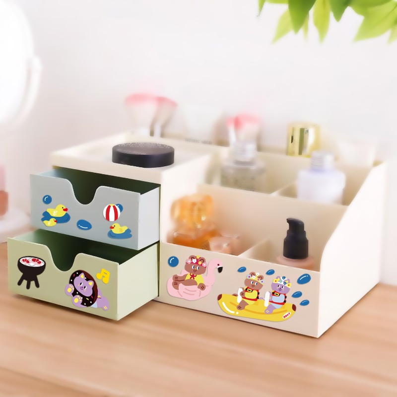 Gaya Korea bear Tangan Buku stiker kecil yang lucu kartun cangkir kopi phone case Jurnal bahan Korea