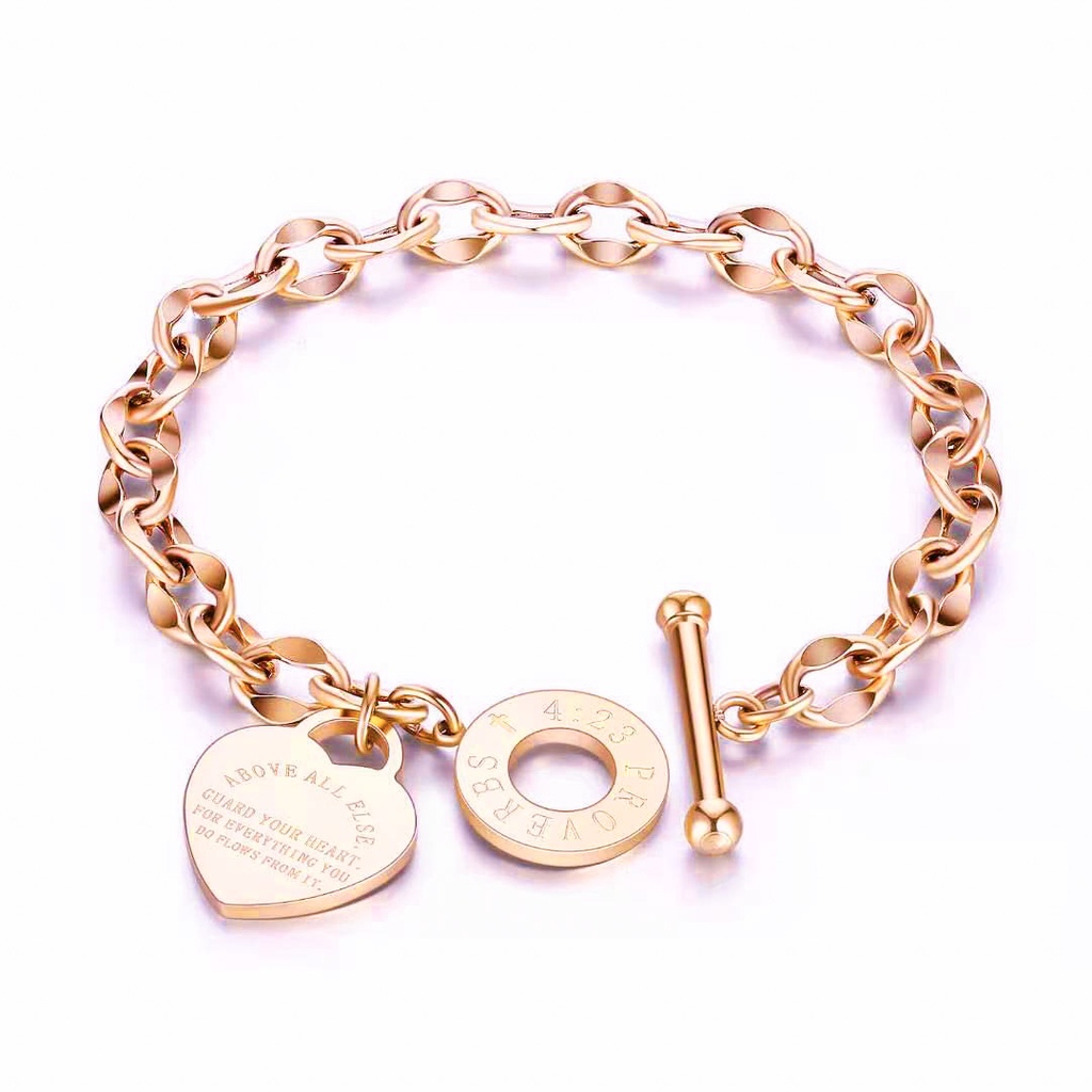 Gelang Tangan love above all else titanium korea style anti karat - ercassia