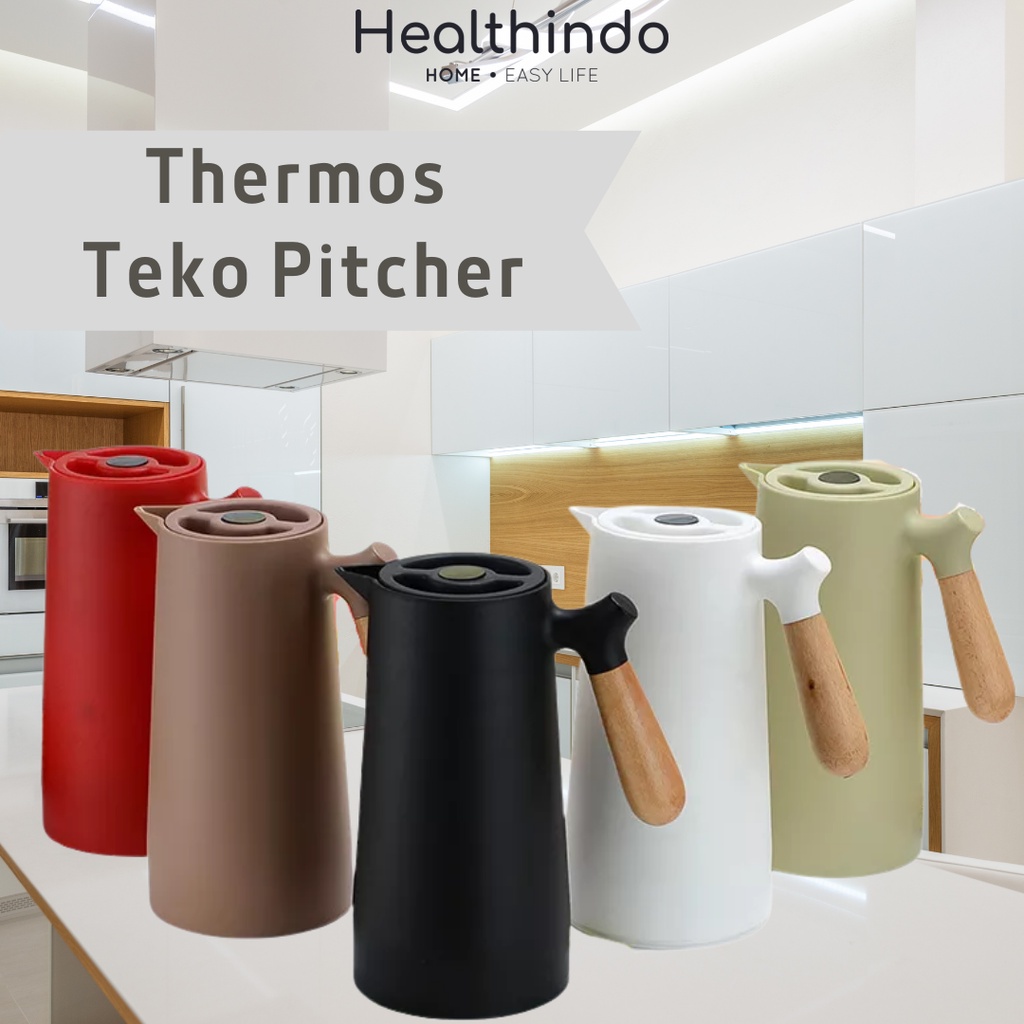 Jual Teko Pitcher 1L Botol Termos Kaca Vakum Jug Insulasi Nordic dengan