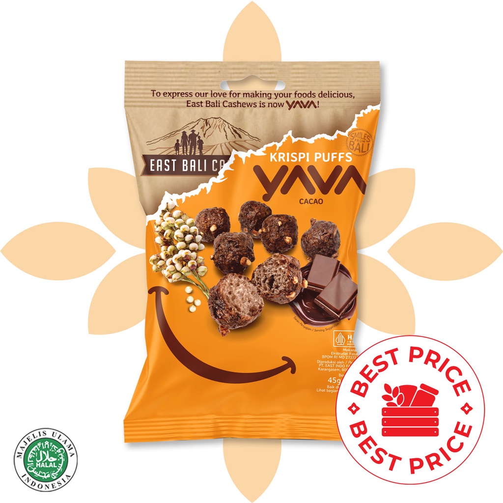 KRISPI PUFFS - CACAO (COKELAT) - 45 GR - EAST BALI CASHEWS (YAVA)