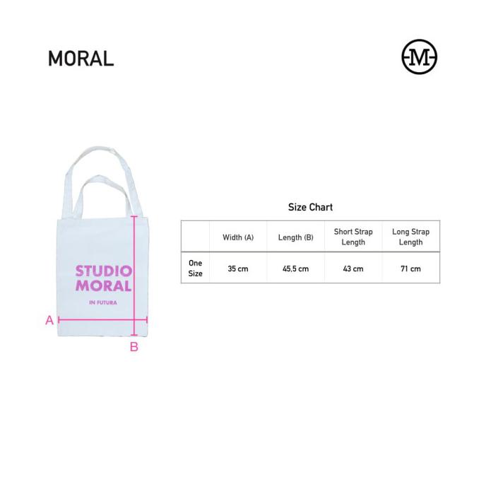 Promo Tote Bag Vertical Shopper Studio Moral In Futura - Text Pink Bagus