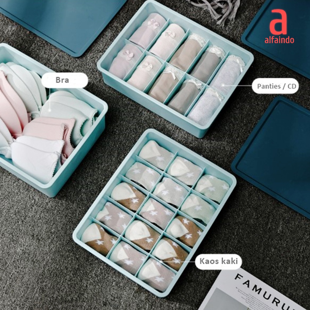 Kotak Penyimpanan Underwear Pakaian Serbaguna Plastik Tempat Kotak Organizer Storage Box - USB010