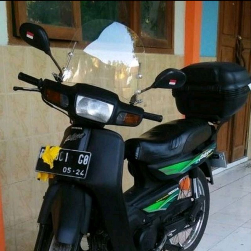 Visor Universal, Vario, Mio, Scoopy, Beat & Motor Bebek Jadul | Transparan & Hitam Riben| Tebal 3 mm