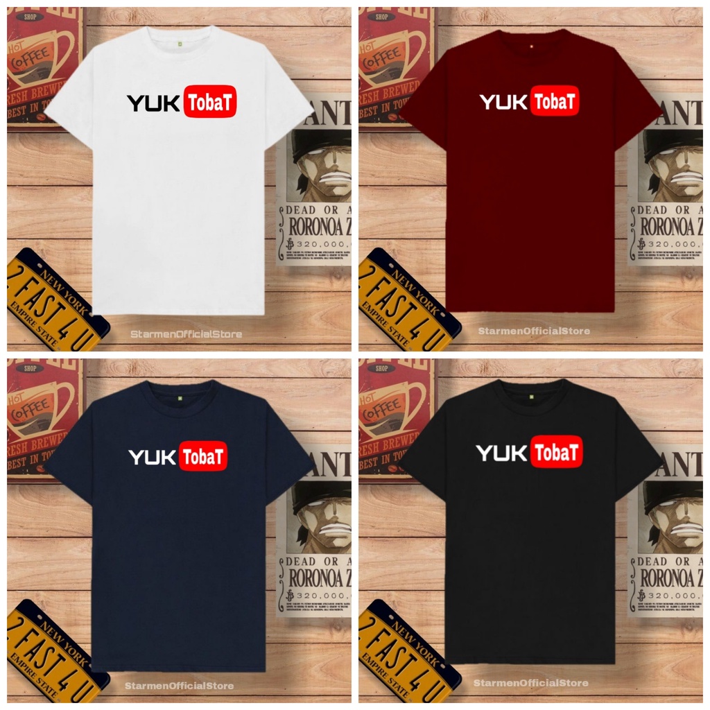 Kaos Distro Unisex YUK TOBAT Katun Combed 30s / sablon polyflex /polyflex premium / Pakaian Pria Wanita Atasan Cowok Cewek /kaos kekinian / kaos viral / tshirt tumbrl tee basic /SIZE M , L , XL , XXL / kaus oblong oversize kaos murah best seller ready